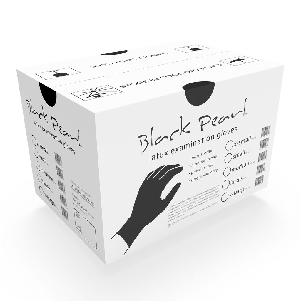 Unigloves Black Pearl Latex Gloves — Powder-Free Tattoo Gloves