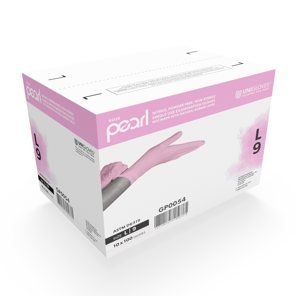 Unigloves Rose Pearl Nitrile Gloves
