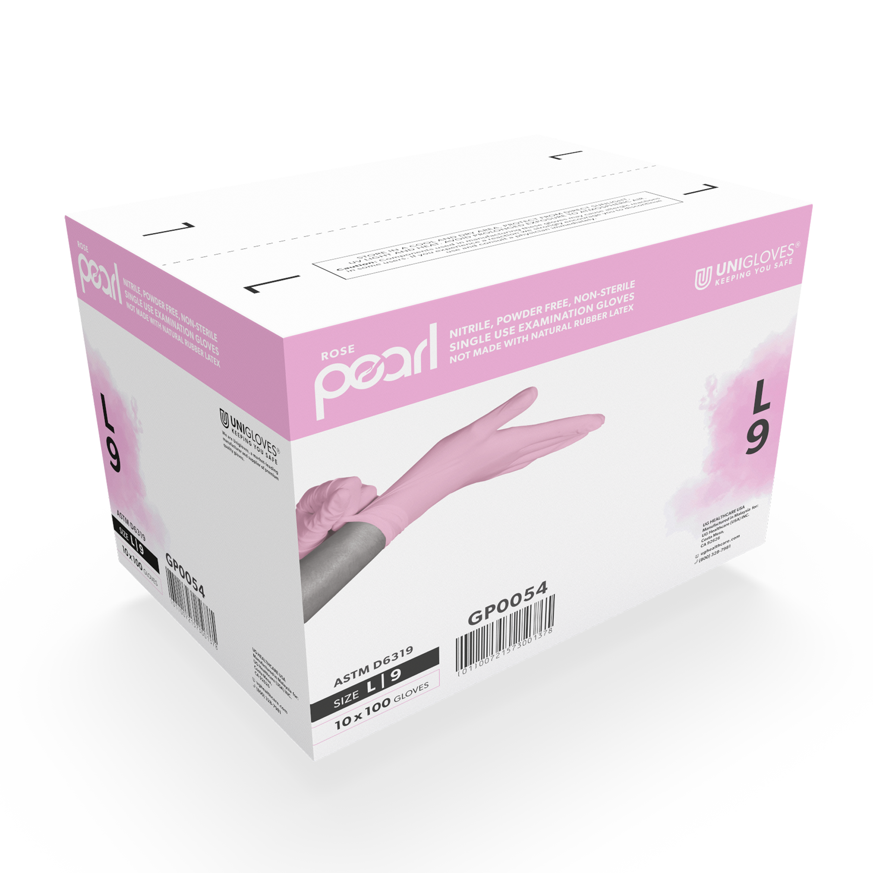 Unigloves Rose Pearl Nitrile Gloves