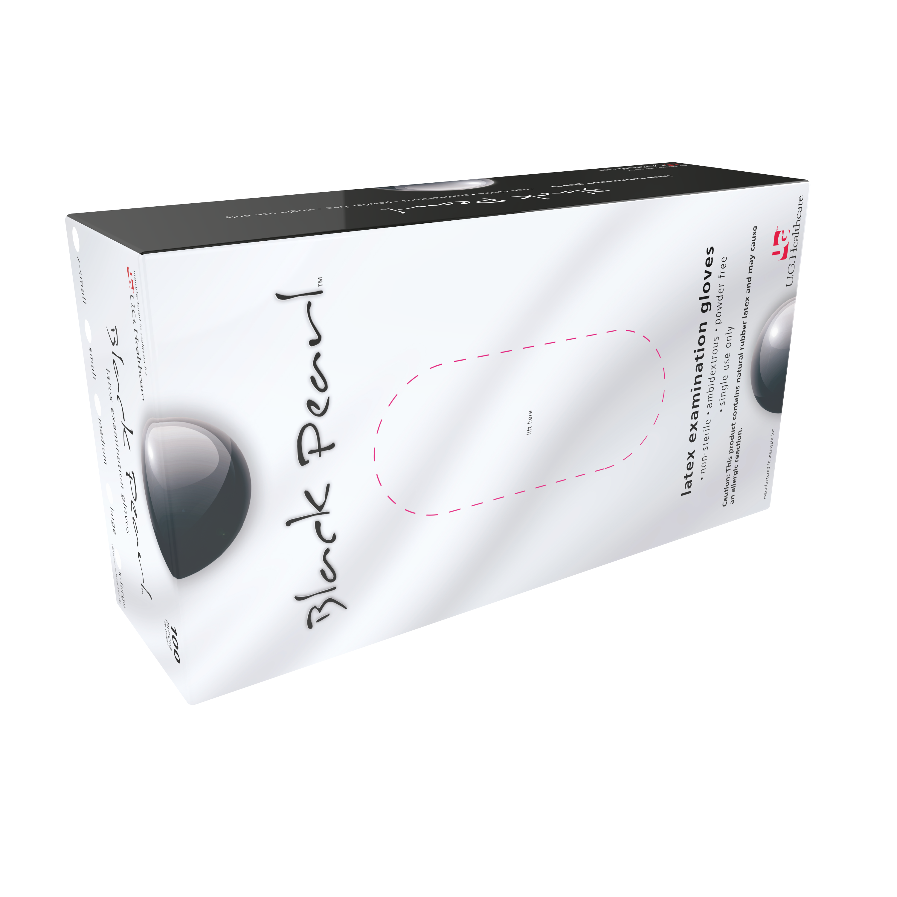 Unigloves Black Pearl Latex Gloves — Powder-Free Tattoo Gloves
