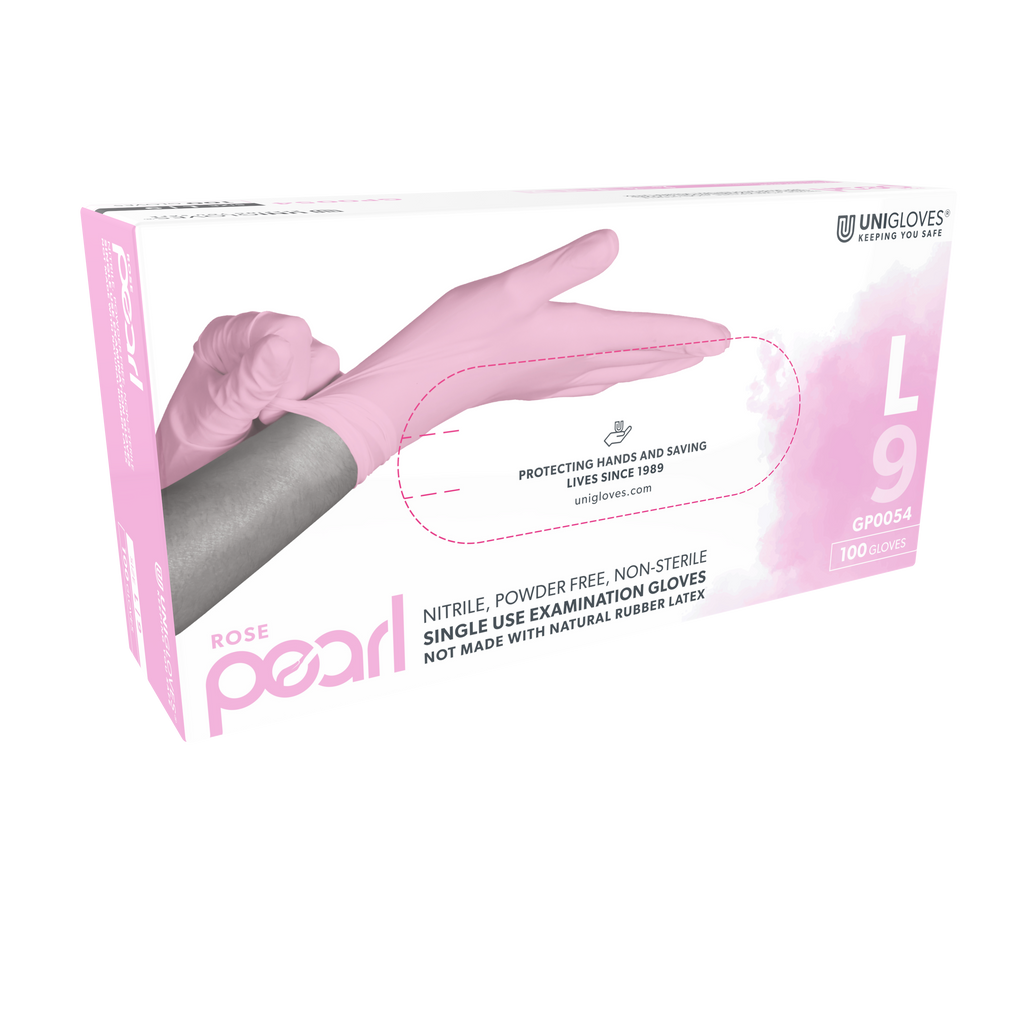 Unigloves Rose Pearl Nitrile Gloves