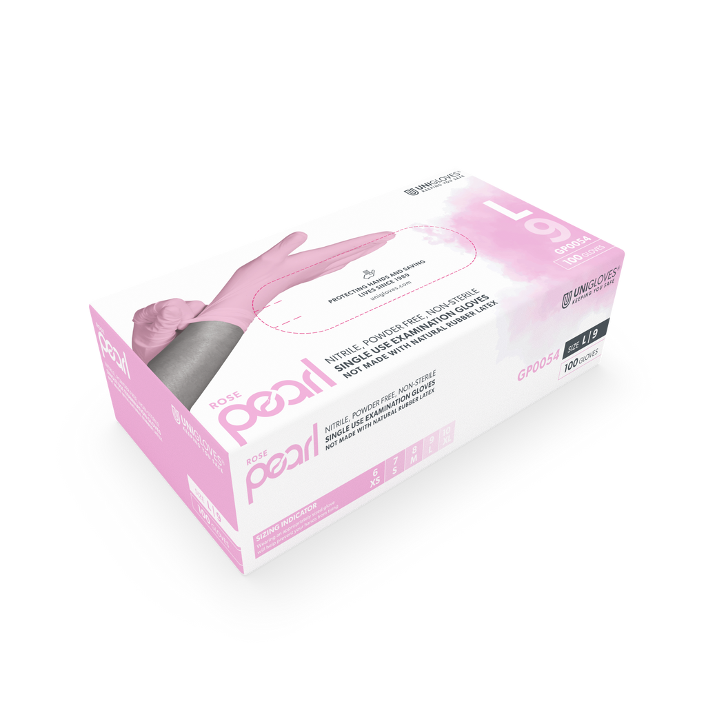 Unigloves Rose Pearl Nitrile Gloves