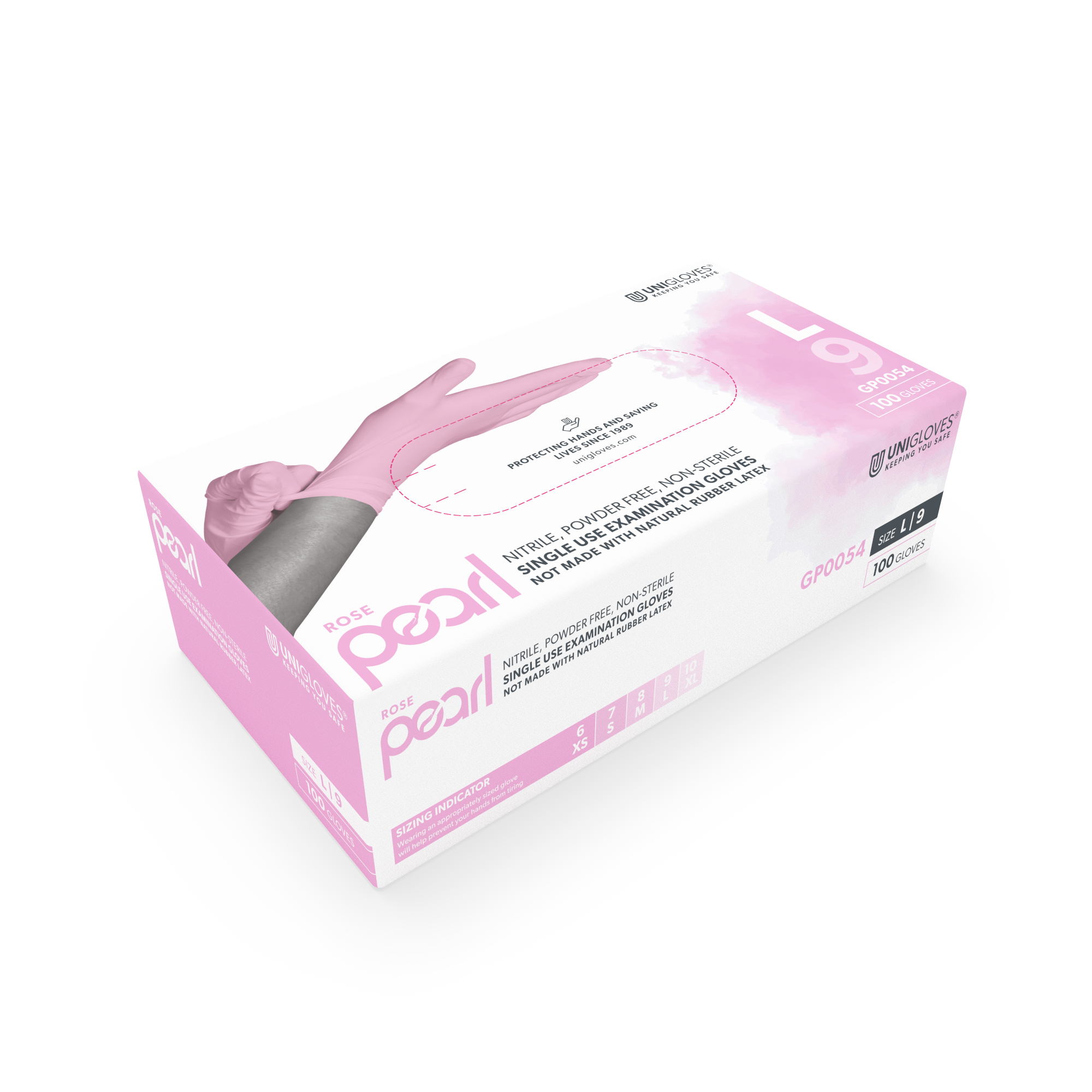 Unigloves Rose Pearl Nitrile Gloves
